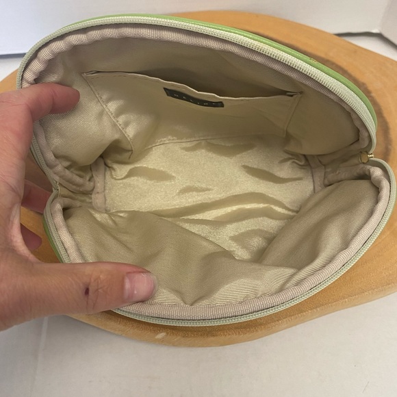 Celine Canvas Neon Green RARE Cosmetic Pouch - Picture 7 of 11